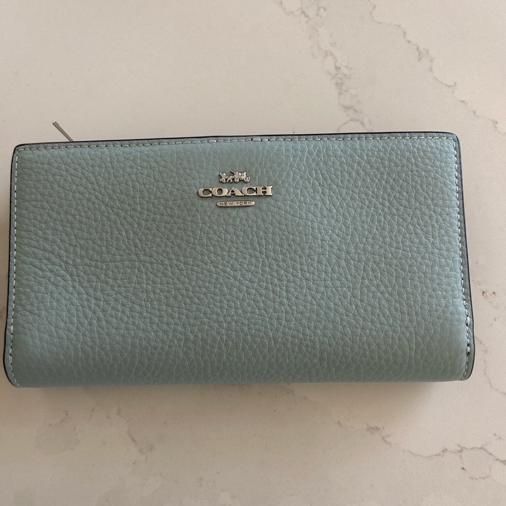 Coach EUC++ Sky Blue Medium Snap Wallet